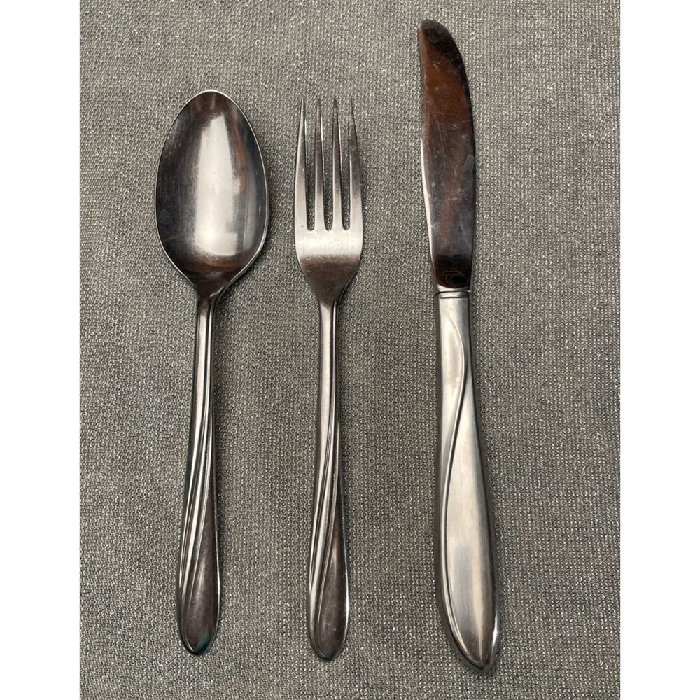 Vintage Imperial Seaswept Stainless Lot Fork Knife Spoon Retro Mid Century